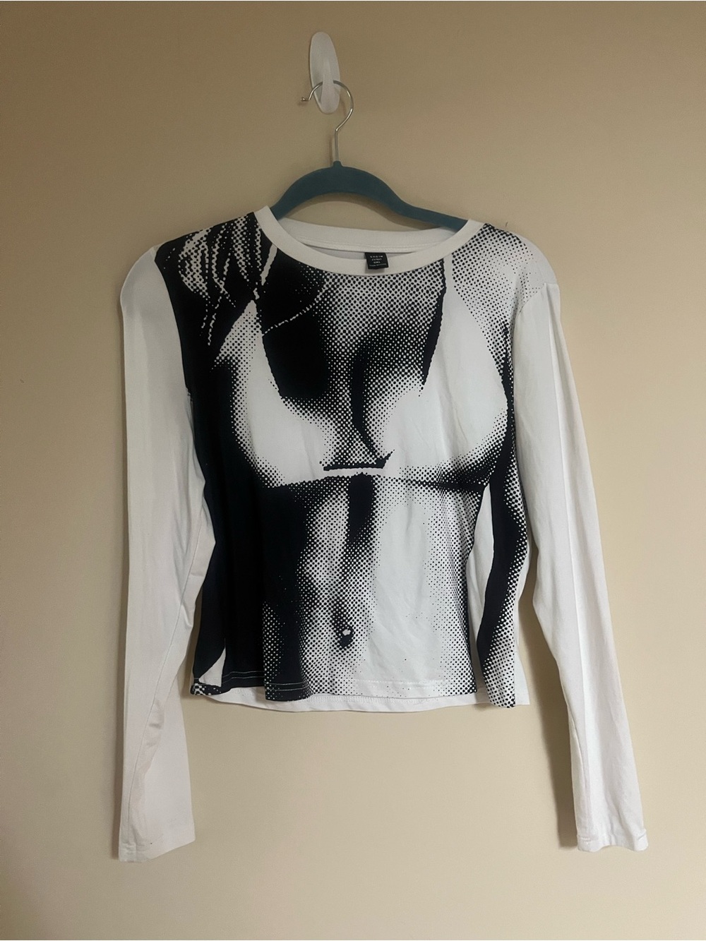 SHEIN White & Black Bikini T-shirt
